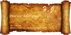 Haris József névjegykártya